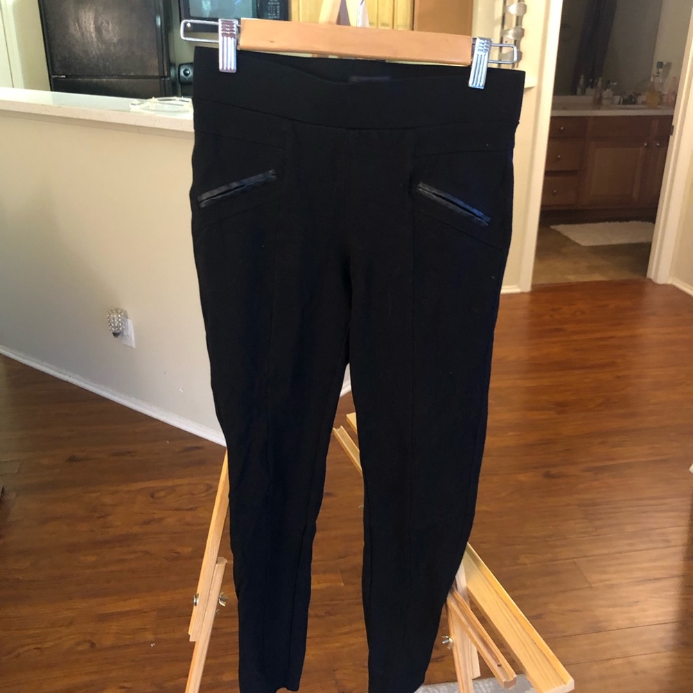Leggings with faux leather pockets - Picture 1 of 4